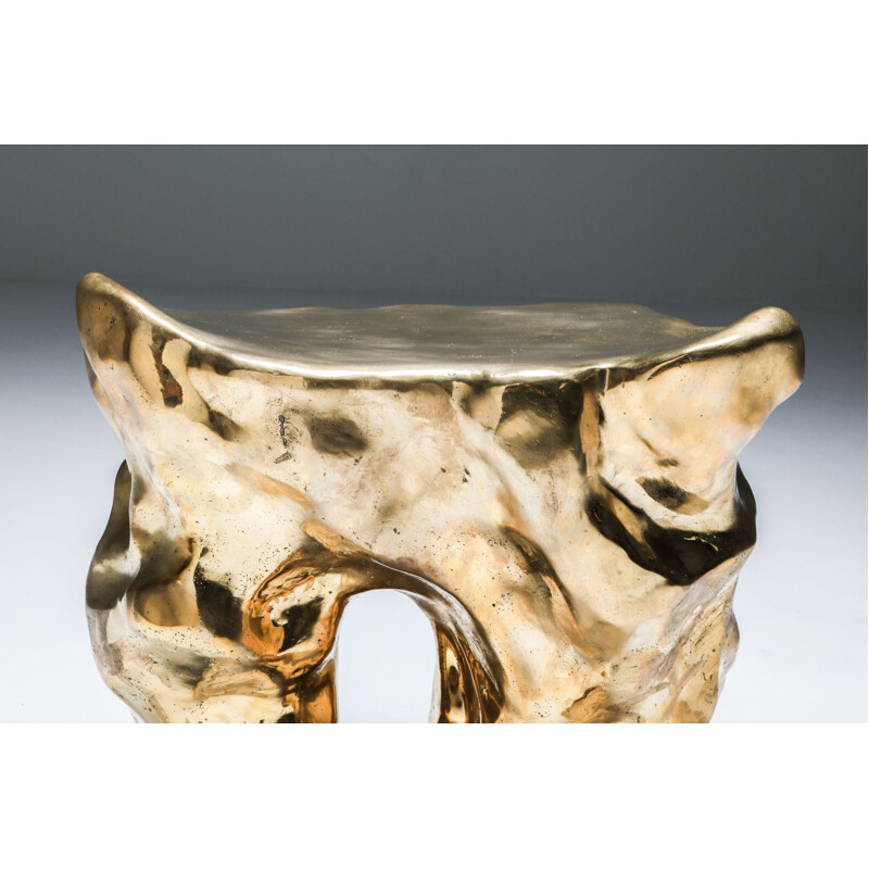 Pair of Vintage Bronze Lava Stool 2010