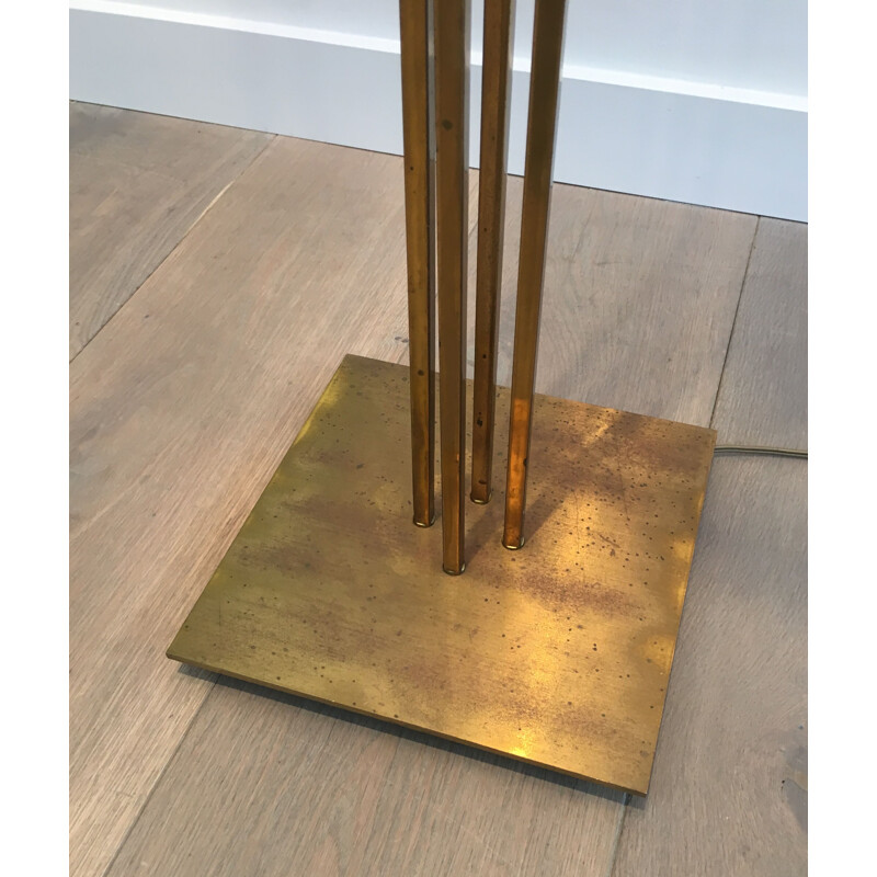 Vintage Floor Lamp of Parquet in Brass 1970