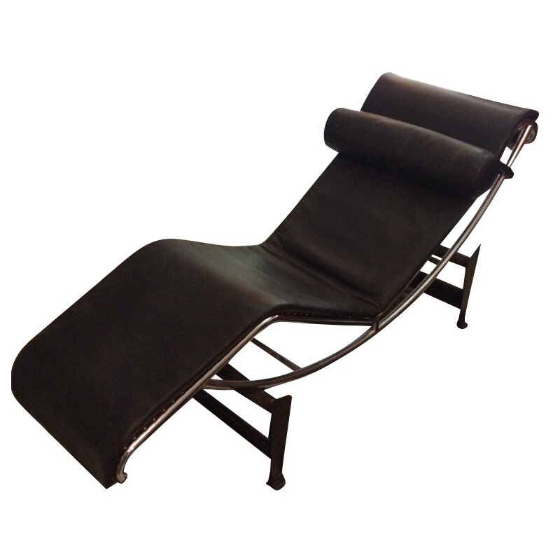 Chaise longue "LC4" noire, LE CORBUSIER, PERRIAND et JEANNERET - années 80