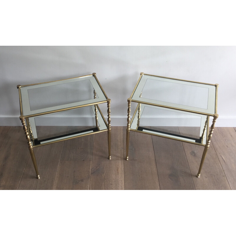 Pair of Vintage Sofa Ends Brass 1970