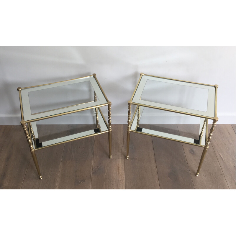 Pair of Vintage Sofa Ends Brass 1970