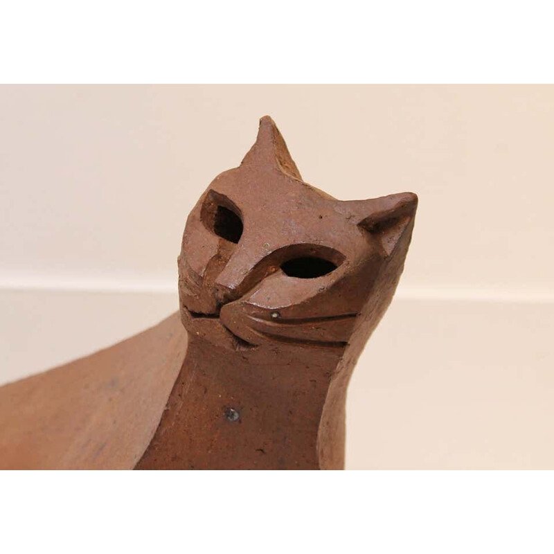 Par de gatos de cerâmica vintage de Karel Dupont, Bélgica
