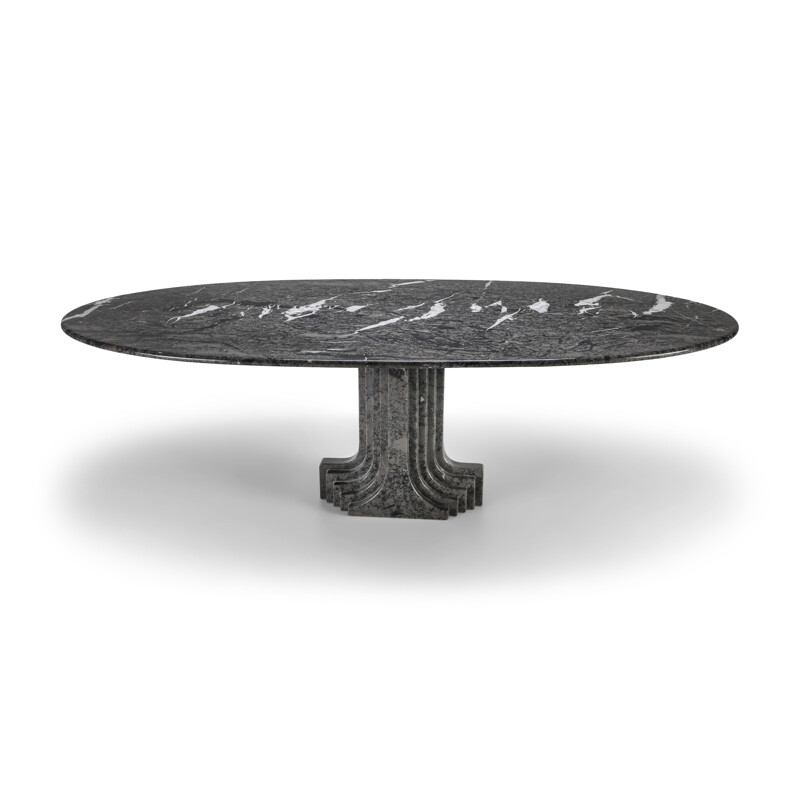 Vintage Samo Table by Carlo Scarpa Grey Marble 1970s