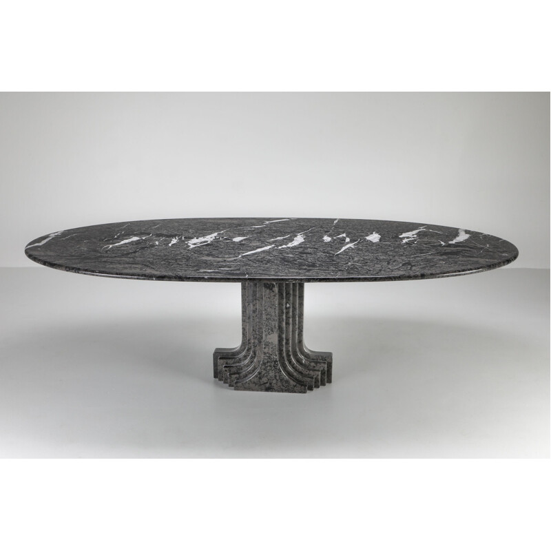 Vintage Samo Table by Carlo Scarpa Grey Marble 1970s