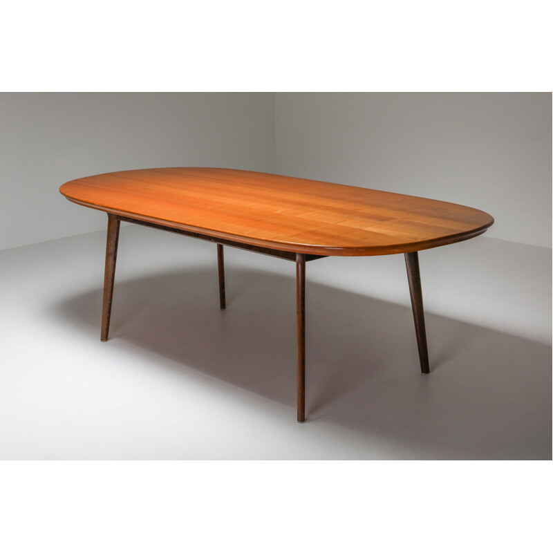 Mid-Century Dining Table in Wengé and Cherry 1960s