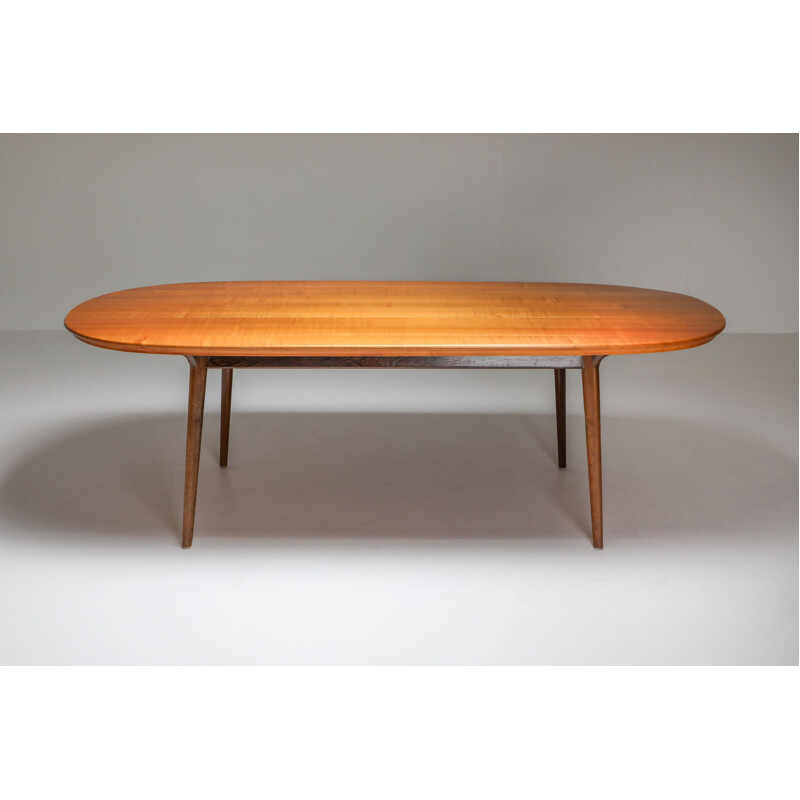 Mid-Century Dining Table in Wengé and Cherry 1960s