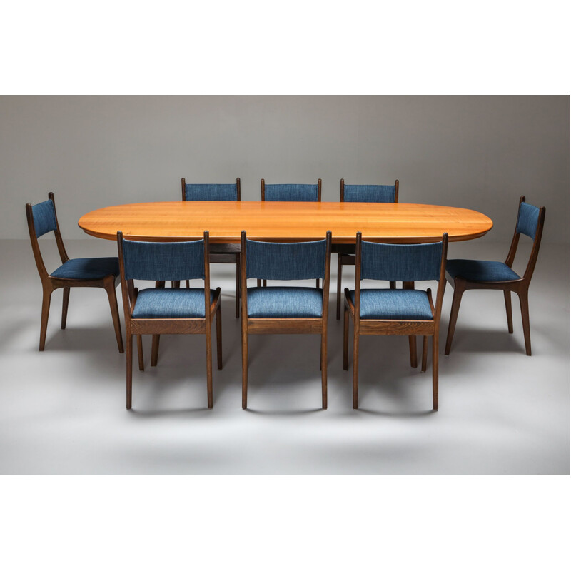 Mid-Century Dining Table in Wengé and Cherry 1960s