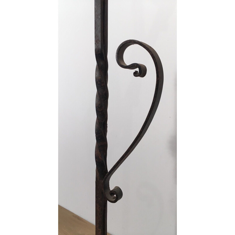 Vintage floor lamp in wrought iron, France 1950