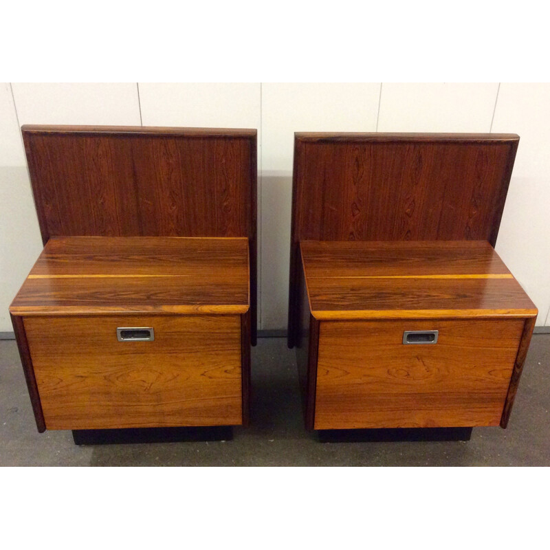 Pair of rosewood bedside tables, Robert HERITAGE - 1960s