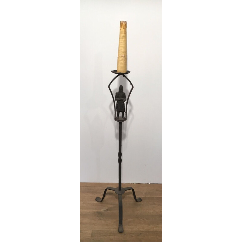 Vintage neo-gothic floor lamp, France 1950