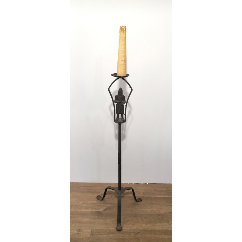 Vintage neo-gothic floor lamp, France 1950