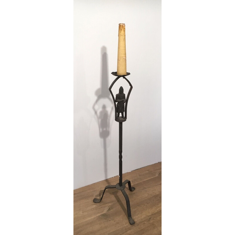 Vintage neo-gothic floor lamp, France 1950