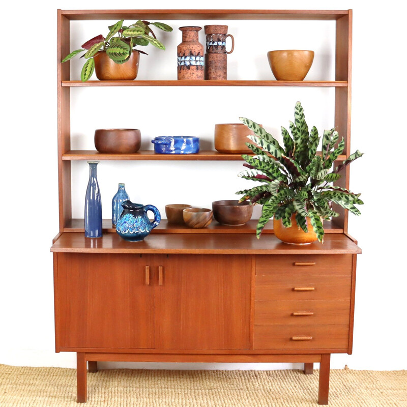 Vintage bookcase teak Scandinavian 1970