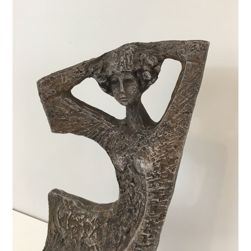 Sculpture vintage Représentant une Femme Français 1970