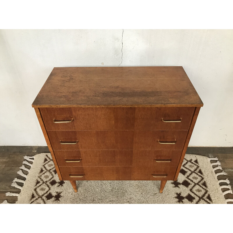 Vintage chest of drawers with Scandinavian look  tapered legs 1950's