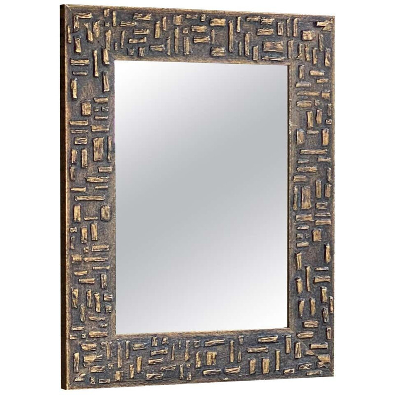 Vintage mirror in painted wood, gold color 1970