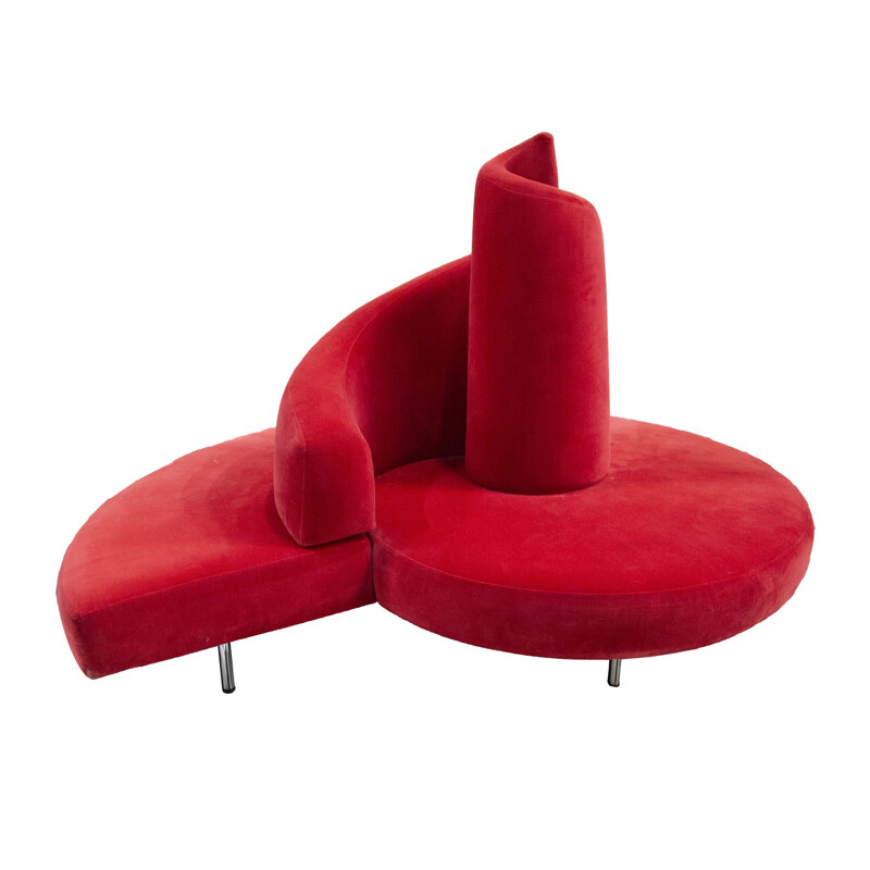 Vintage Red Tatlin Sofa by Mario Cananzi and Roberto Semprini for Edra