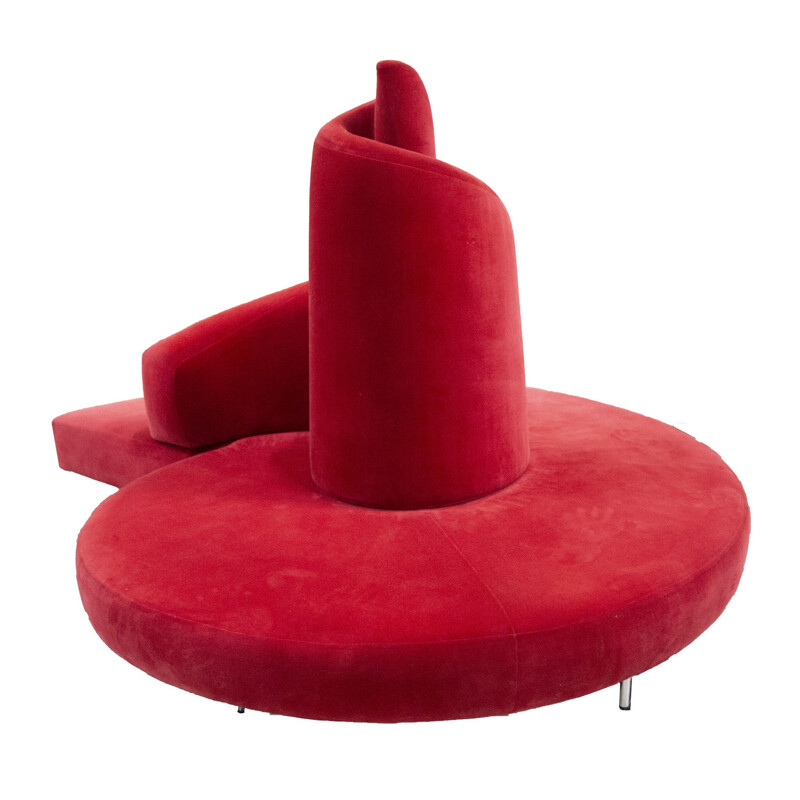 Vintage Red Tatlin Sofa by Mario Cananzi and Roberto Semprini for Edra