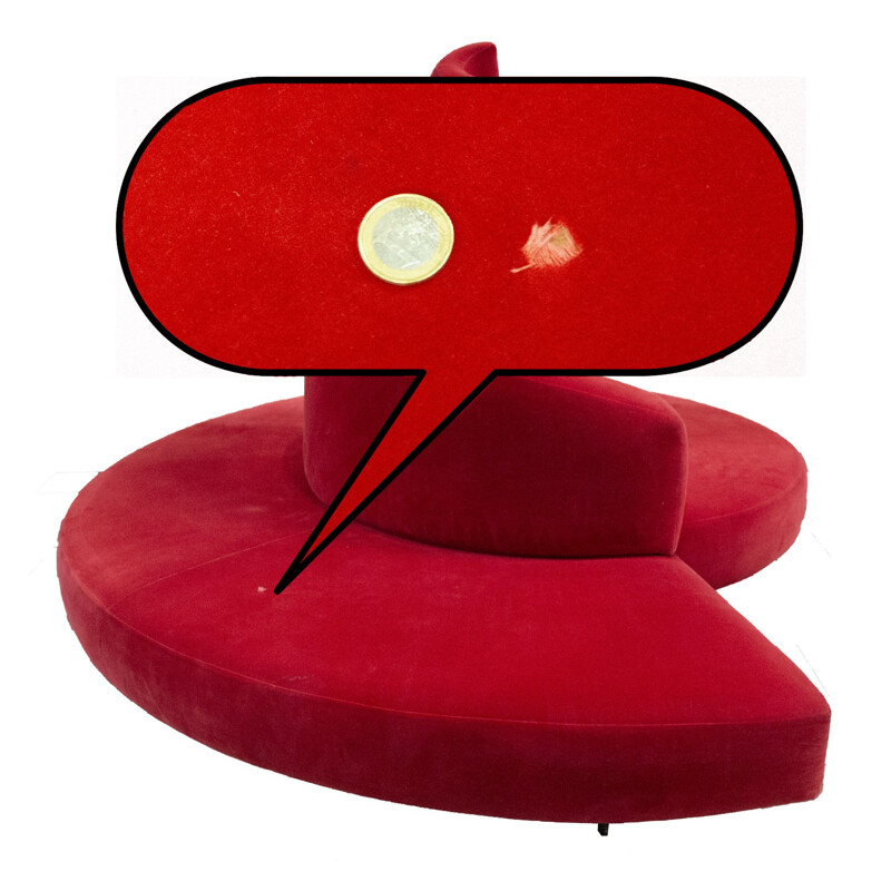 Vintage Red Tatlin Sofa by Mario Cananzi and Roberto Semprini for Edra