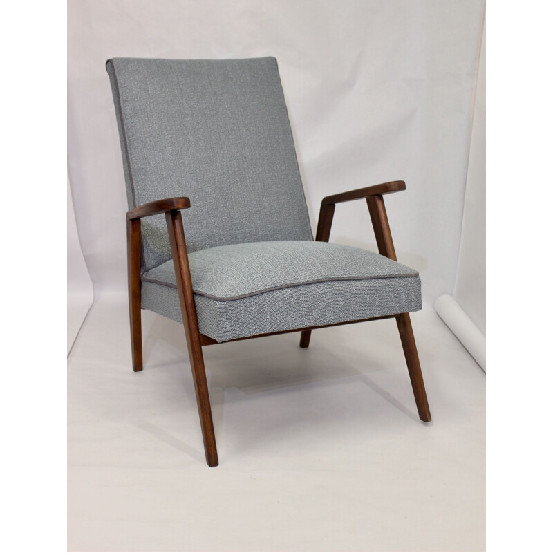 Vintage scandinavian armchair in blue-grey 1950s