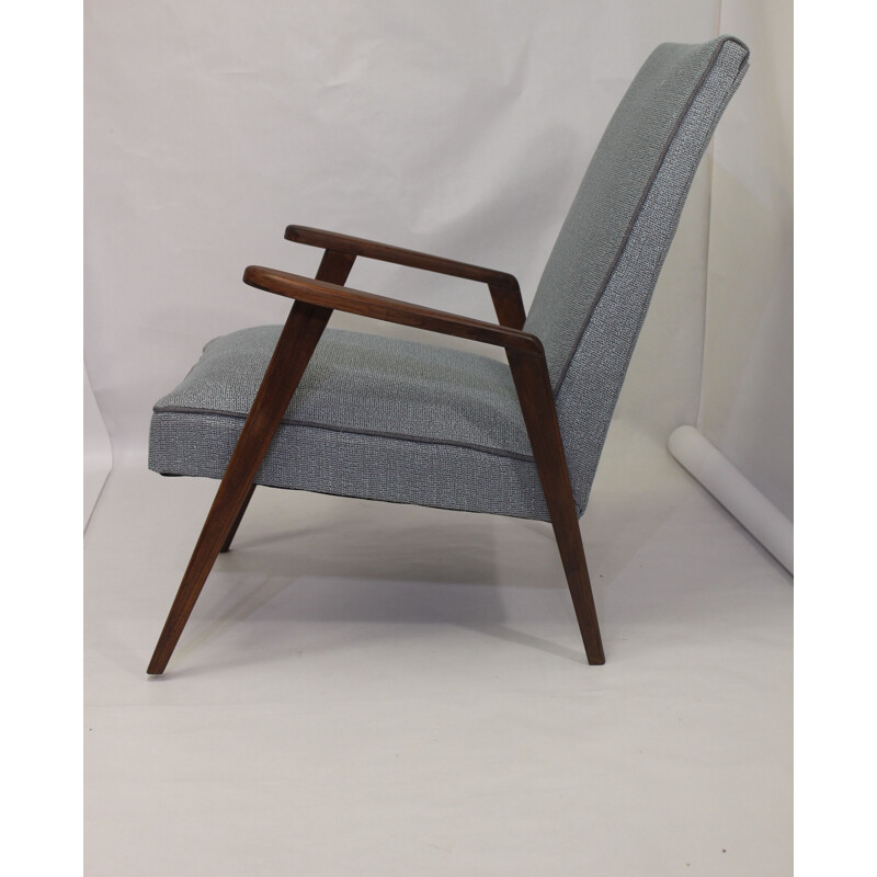 Vintage scandinavian armchair in blue-grey 1950s