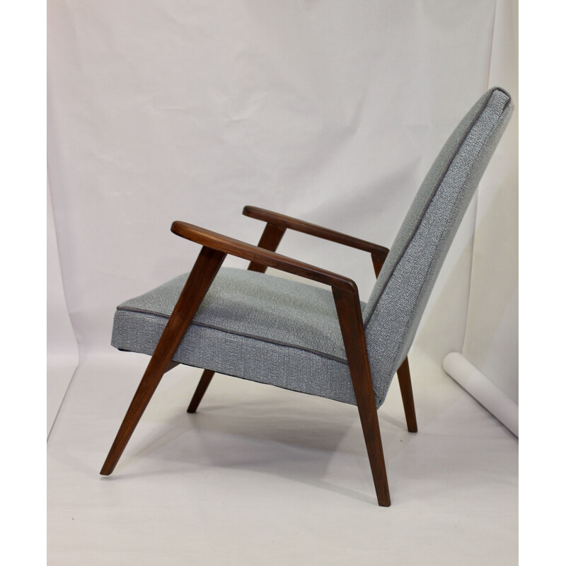 Vintage scandinavian armchair in blue-grey 1950s