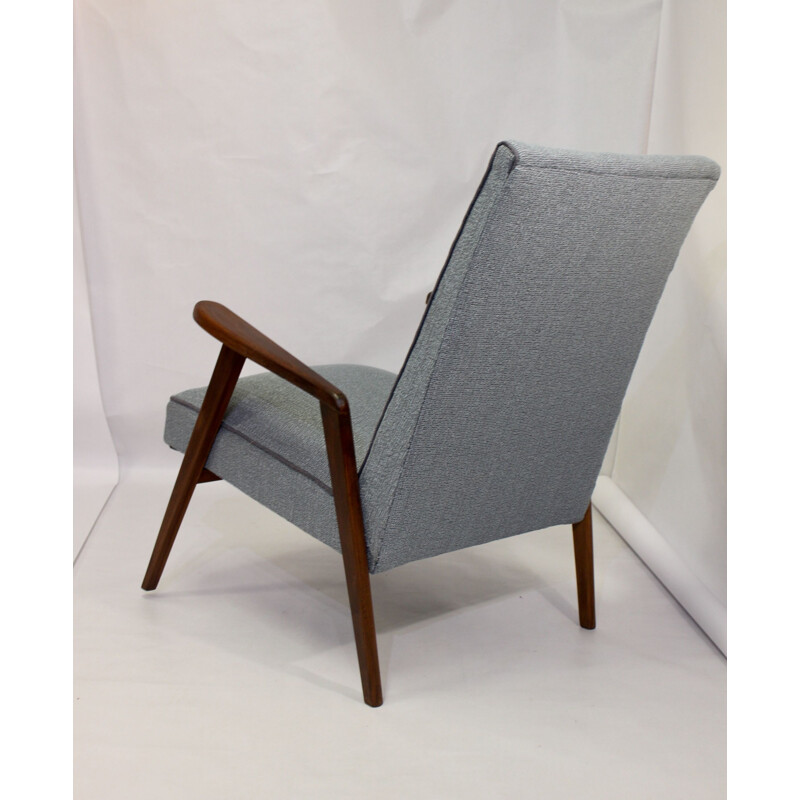 Vintage scandinavian armchair in blue-grey 1950s