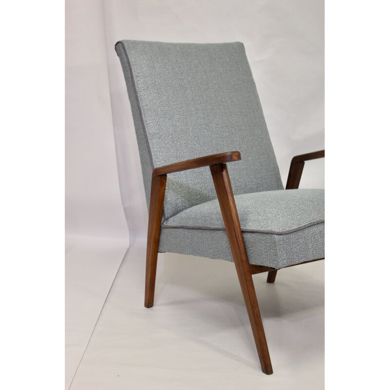 Vintage scandinavian armchair in blue-grey 1950s