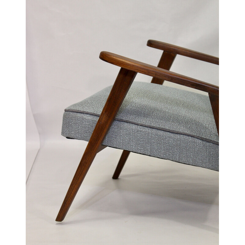 Fauteuil vintage scandinave de bleu gris 1950