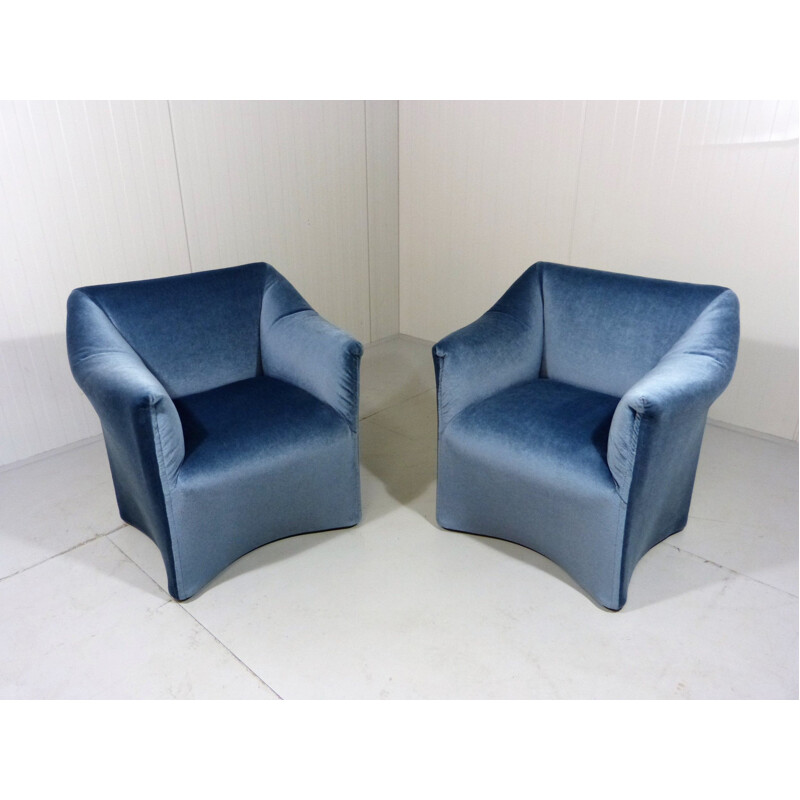 Pair of Vintage easy chairs Grande Tentazione by Mario Bellini for Cassina Italian 1970s