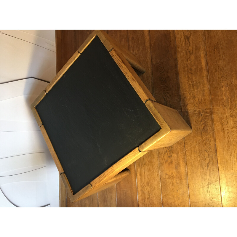 Vintage brutalism coffee table Slate top 