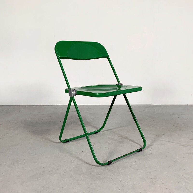 Vintage Green Plia folding chair by Giancarlo Piretti for Castelli, 1960s