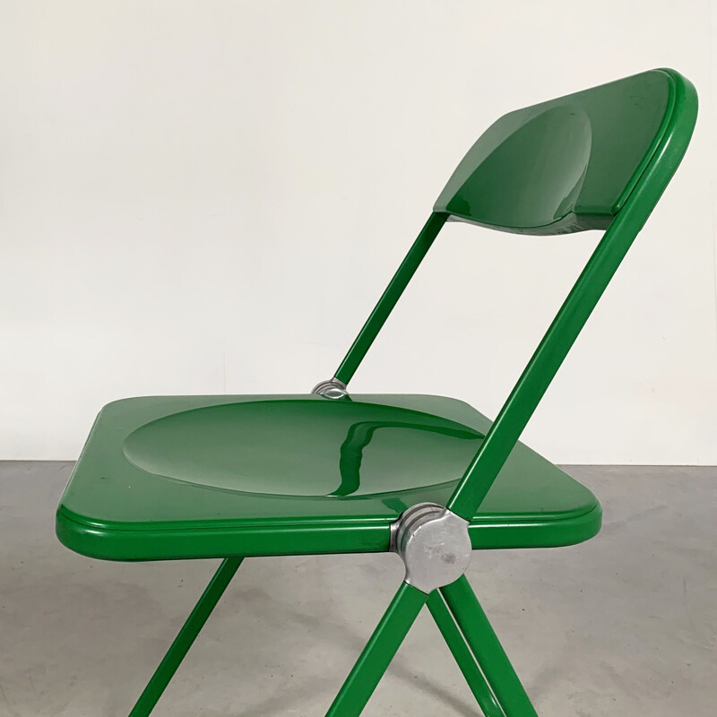 Vintage Green Plia folding chair by Giancarlo Piretti for Castelli, 1960s