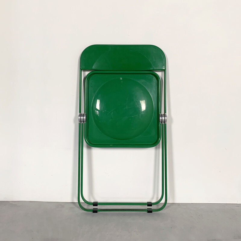 Vintage Green Plia folding chair by Giancarlo Piretti for Castelli, 1960s