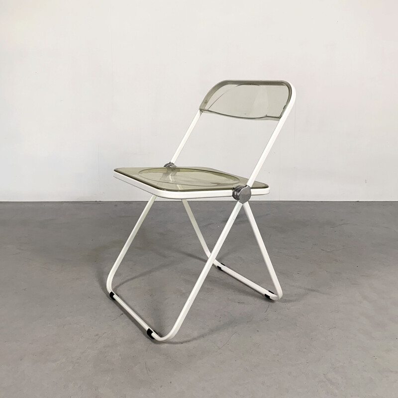 Vintage White & Lucite Plia folding chair by Giancarlo Piretti for Castelli 1960