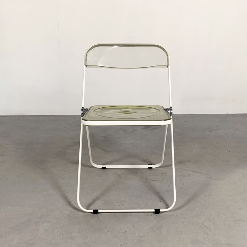 Vintage White & Lucite Plia folding chair by Giancarlo Piretti for Castelli 1960