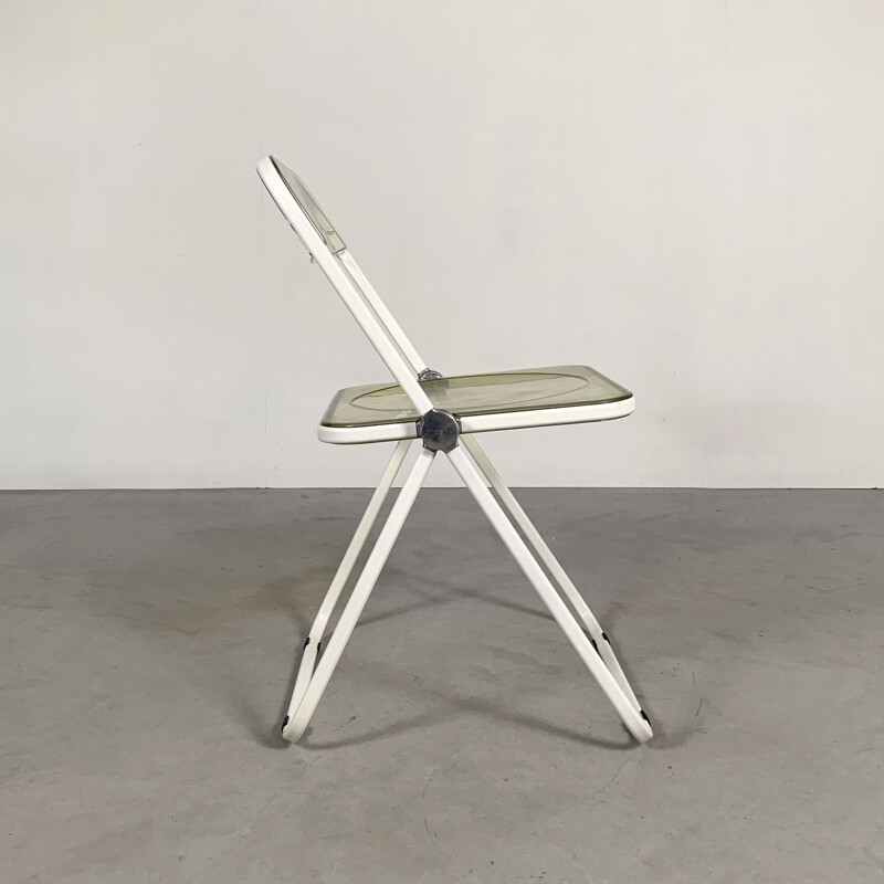 Chaise pliante Vintage White & Lucite Plia de Giancarlo Piretti pour Castelli 1960