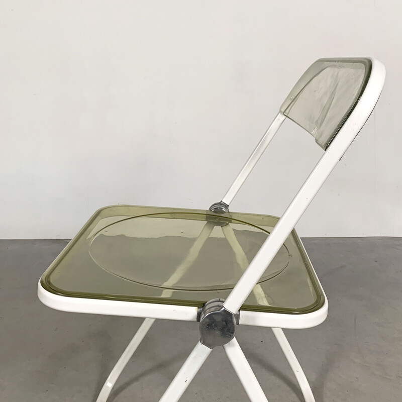 Vintage White & Lucite Plia folding chair by Giancarlo Piretti for Castelli 1960