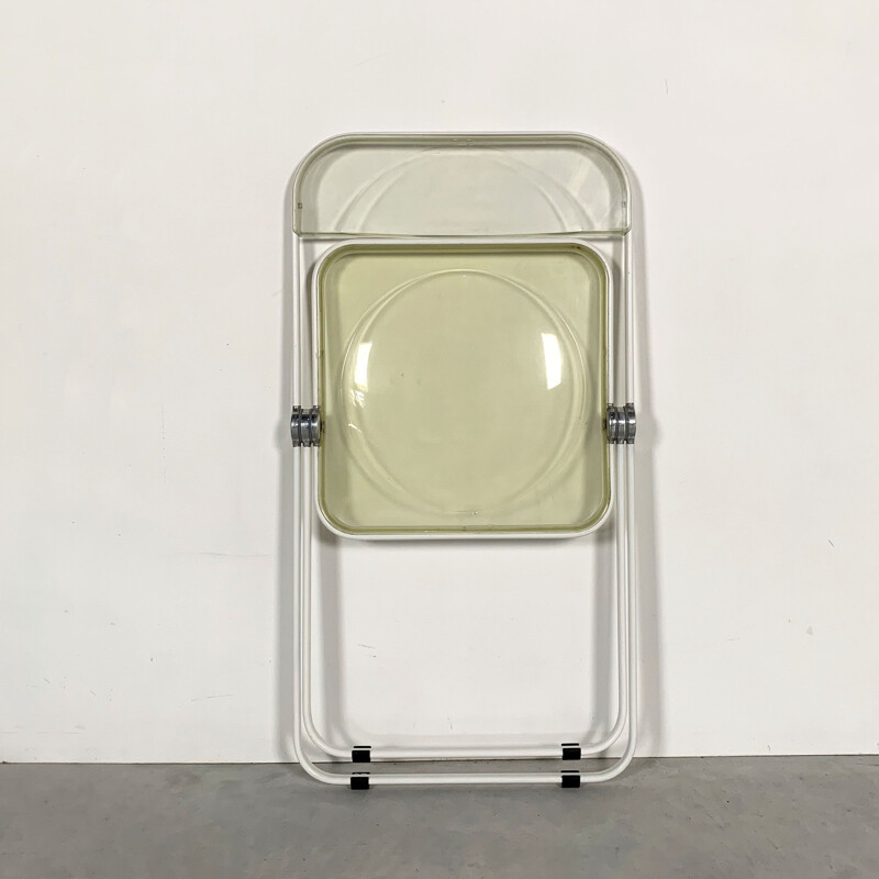 Vintage White & Lucite Plia folding chair by Giancarlo Piretti for Castelli 1960