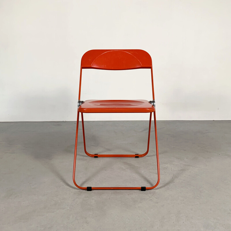 Chaise pliante Vintage Red Plia de Giancarlo Piretti pour Castelli 1960