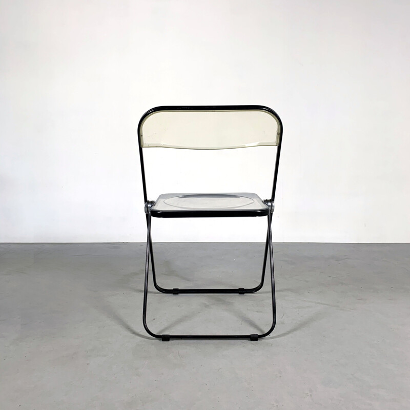 Vintage Black & Lucite Plia folding chair by Giancarlo Piretti for Castelli, 1960s