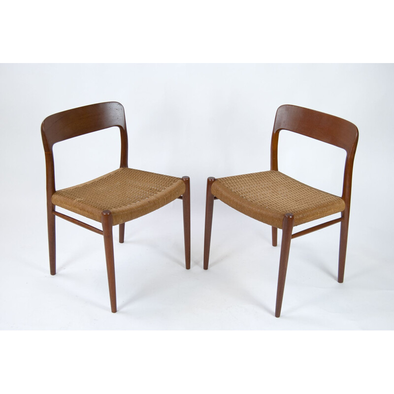 Pair of Vintage Teak Dining Chairs by Niels Otto Møller 1950s