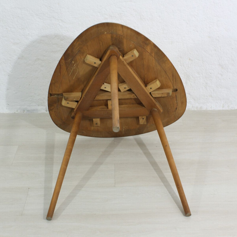 Table basse vintage en bois 1950