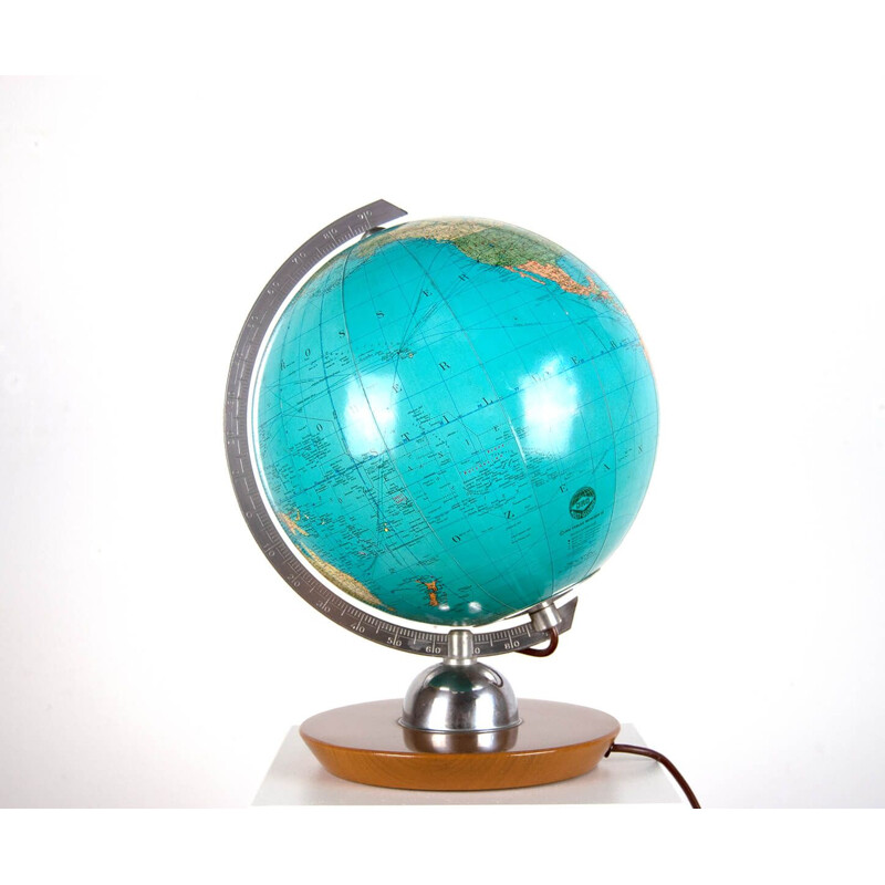 Vintage Glass Globe by JRO Verlag München 1960s