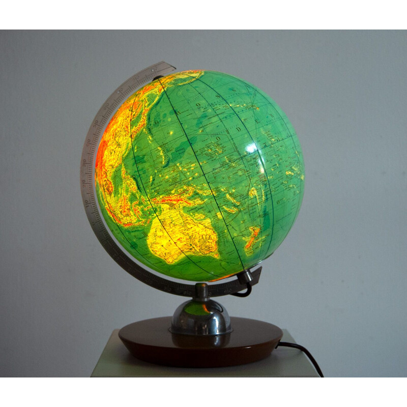 Vintage Glass Globe by JRO Verlag München 1960s