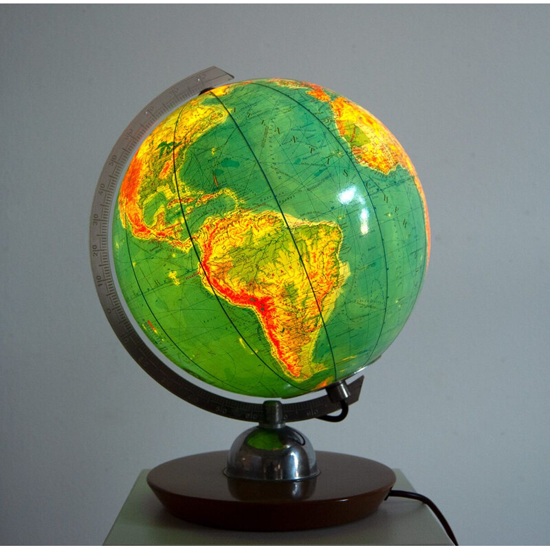 Vintage Glass Globe by JRO Verlag München 1960s