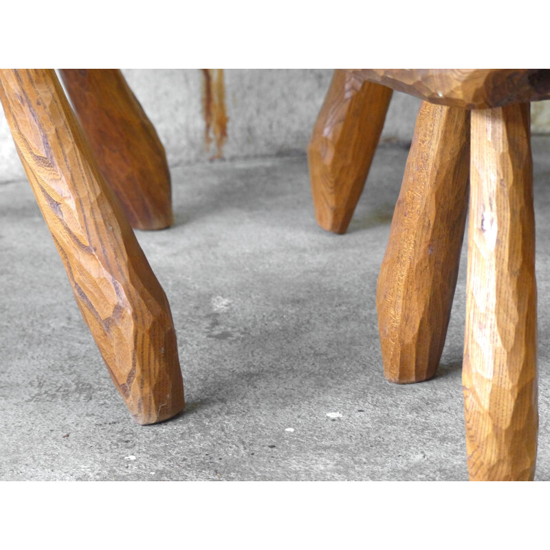 Vintage table and stool set Alexandre Noll 1950