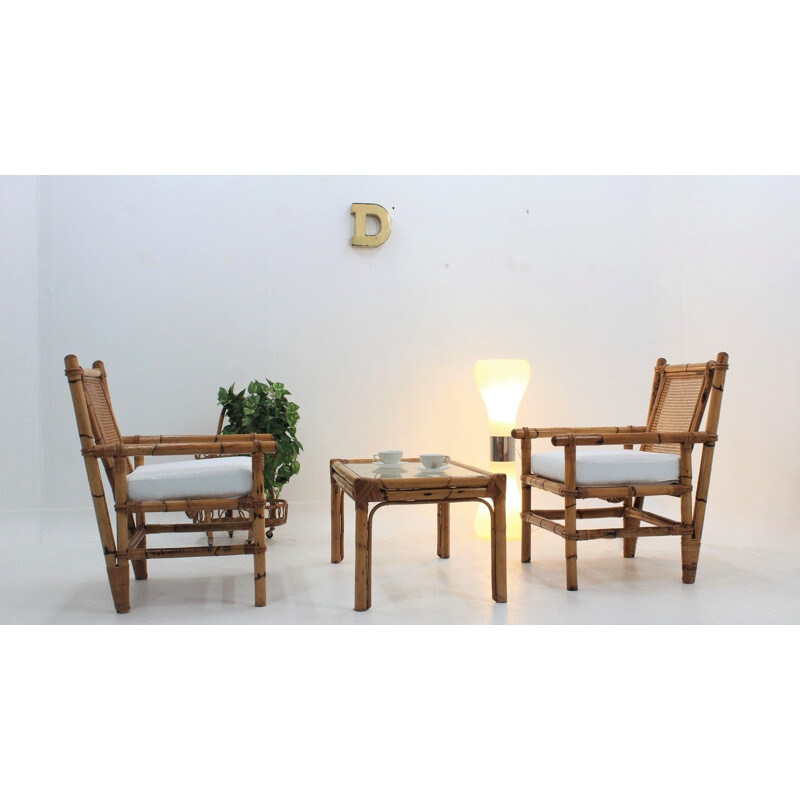 Vintage bamboo living room set 1950