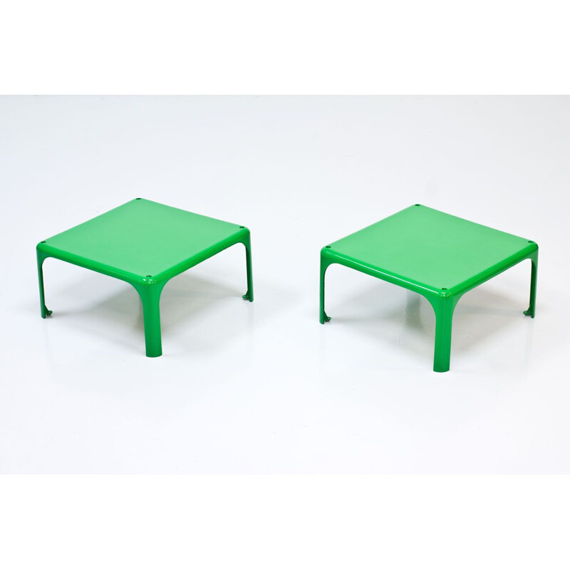 Pair of vintage "Demetrio 45" stackable side tables by  Vico Magistretti by  Artemide  Italy 1960s