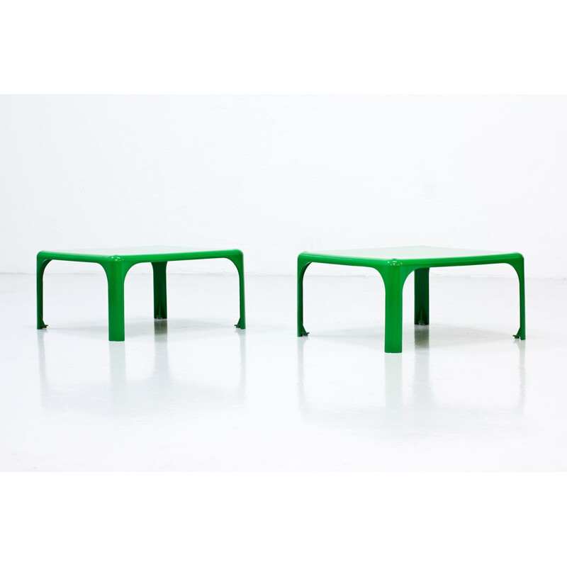 Pair of vintage "Demetrio 45" stackable side tables by  Vico Magistretti by  Artemide  Italy 1960s